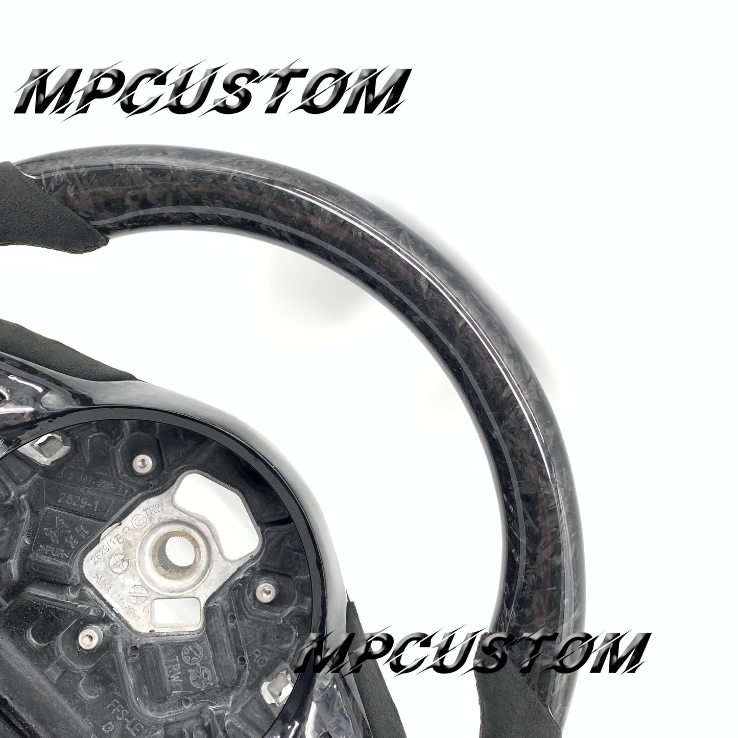 Mpcustom for Toyota Supra 2020 carbon fiber steering wheel round top and black Alcantara