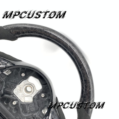 Mpcustom for Toyota Supra 2020 carbon fiber steering wheel round top and black Alcantara