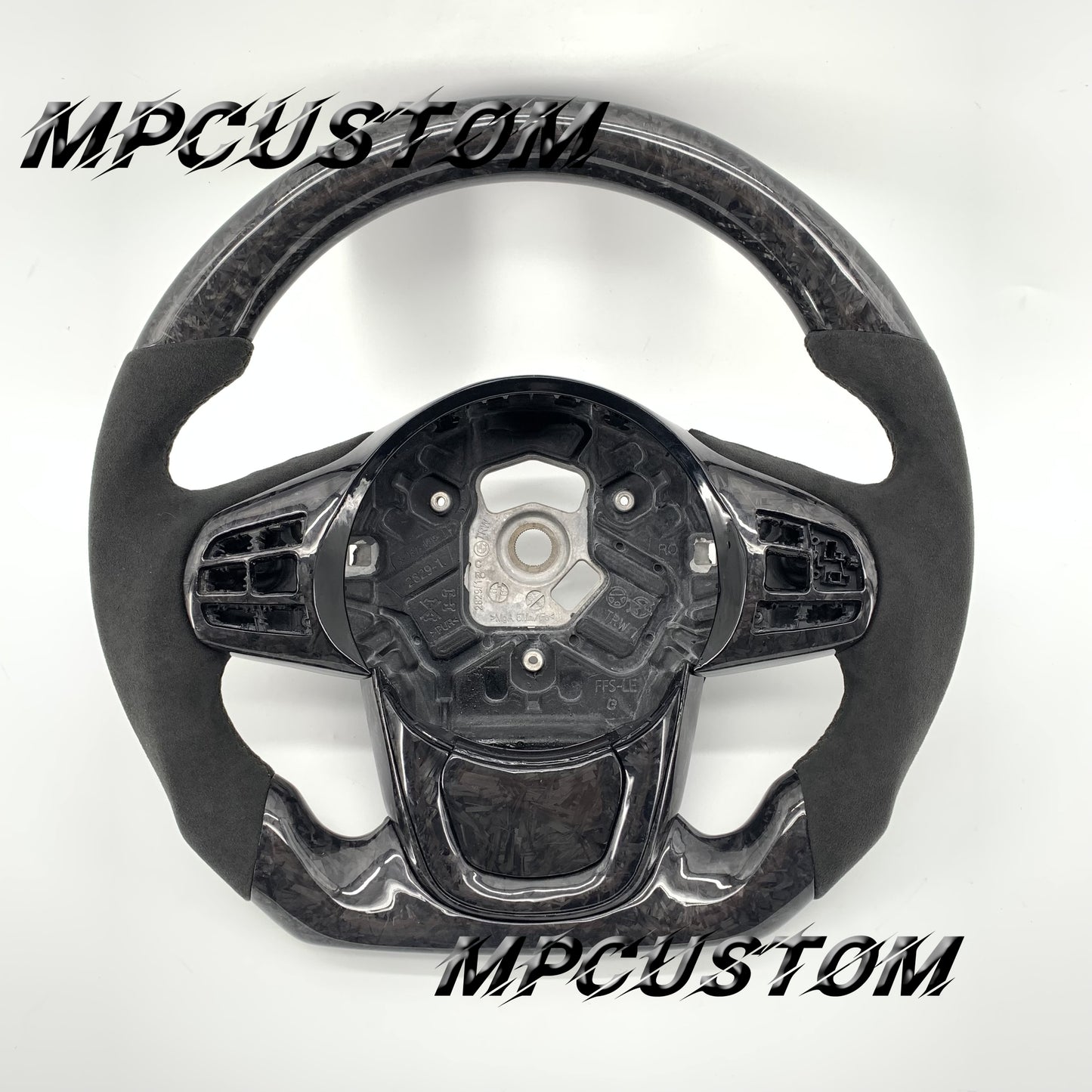 Mpcustom for Toyota Supra 2020 carbon fiber steering wheel round top and black Alcantara