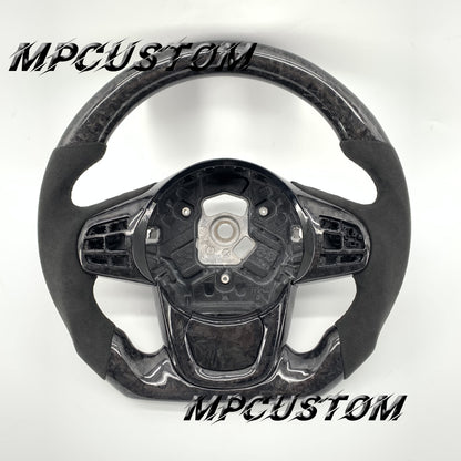 Mpcustom for Toyota Supra 2020 carbon fiber steering wheel round top and black Alcantara