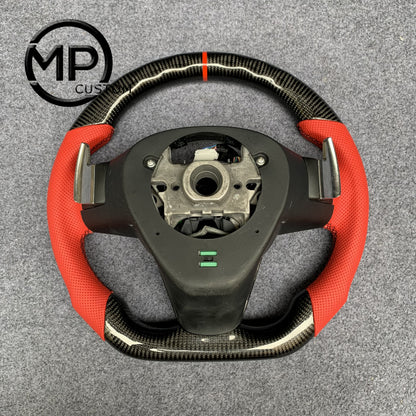 MPCUSTOM Fit For Acura RDX 2019-2021 carbon fiber steering wheel red perforated leather red center line
