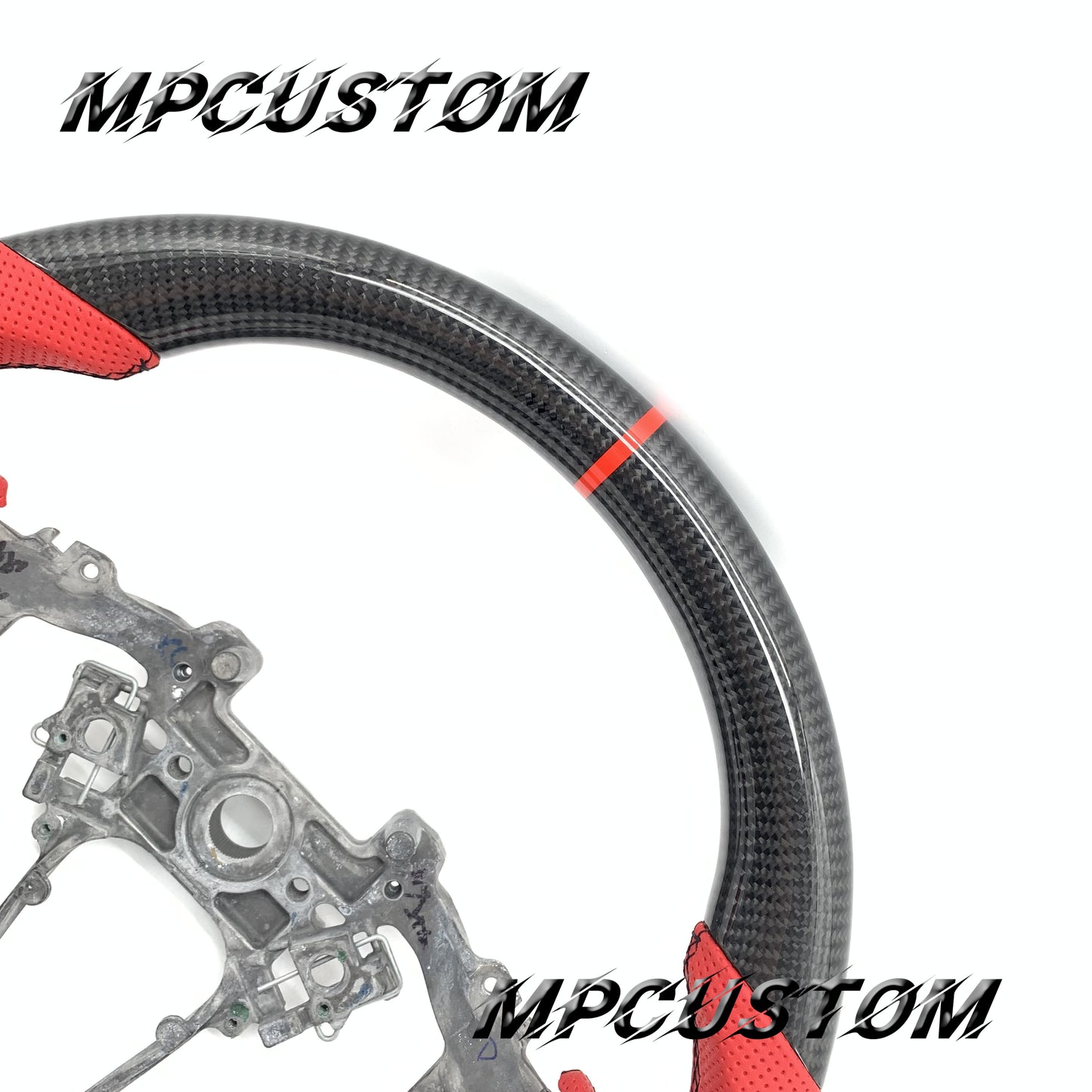 Mpcustom for Acura RDX 2019-2021 carbon fiber steering wheel red perforated leather
