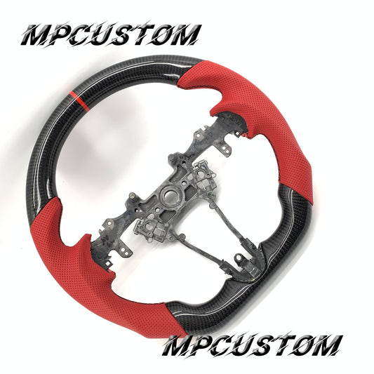 Mpcustom for Acura RDX 2019-2021 carbon fiber steering wheel red perforated leather