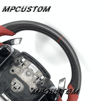 Mpcustom for Land Rover Range Rover carbon fiber steering wheel flat bottom and black stitching