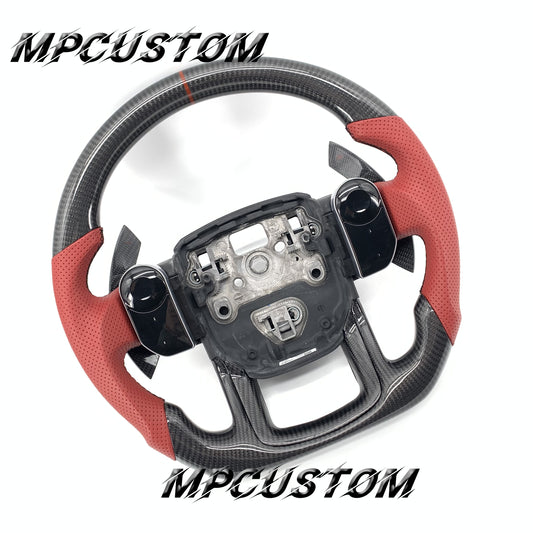 Mpcustom for Land Rover Range Rover carbon fiber steering wheel flat bottom and black stitching
