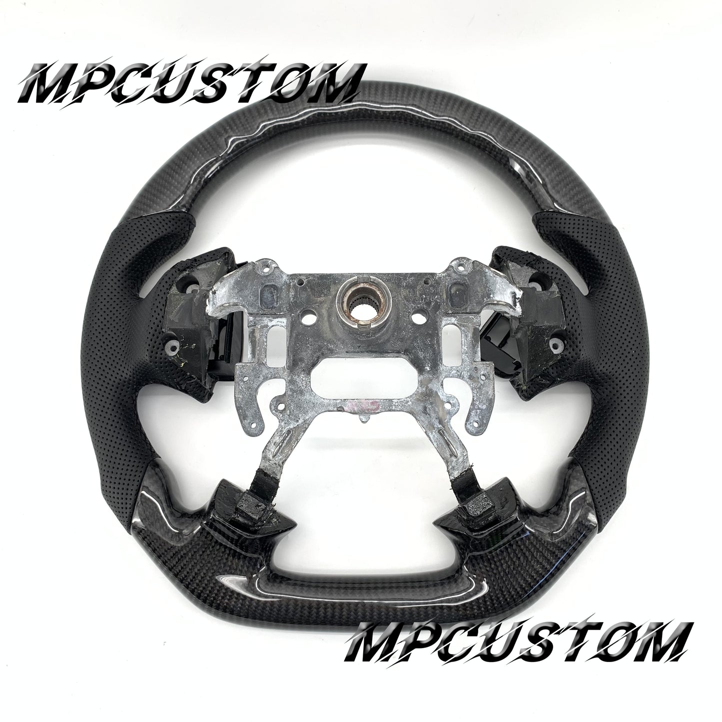 Mpcustom for Acura TL 2004-2006 carbon fiber steering wheel black perforated leather