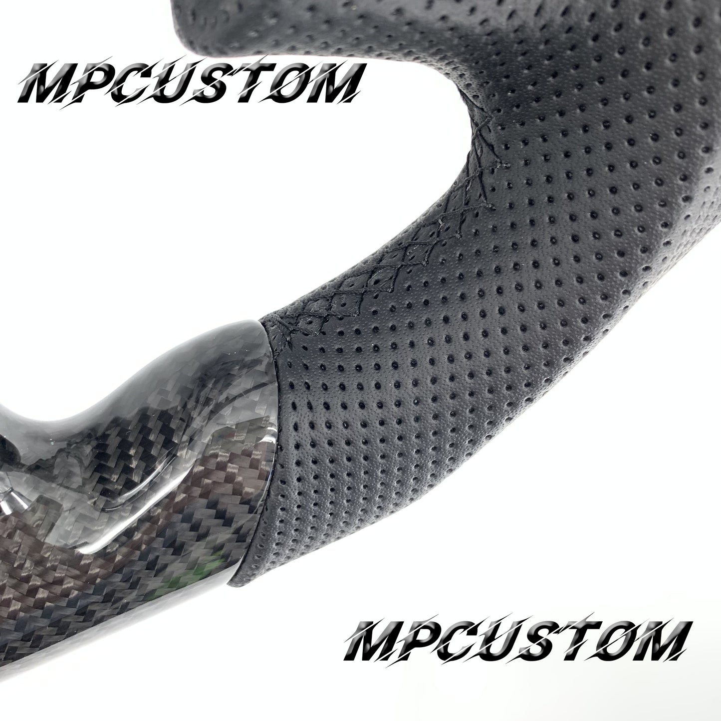 Mpcustom for Acura TL 2004-2006 carbon fiber steering wheel black perforated leather