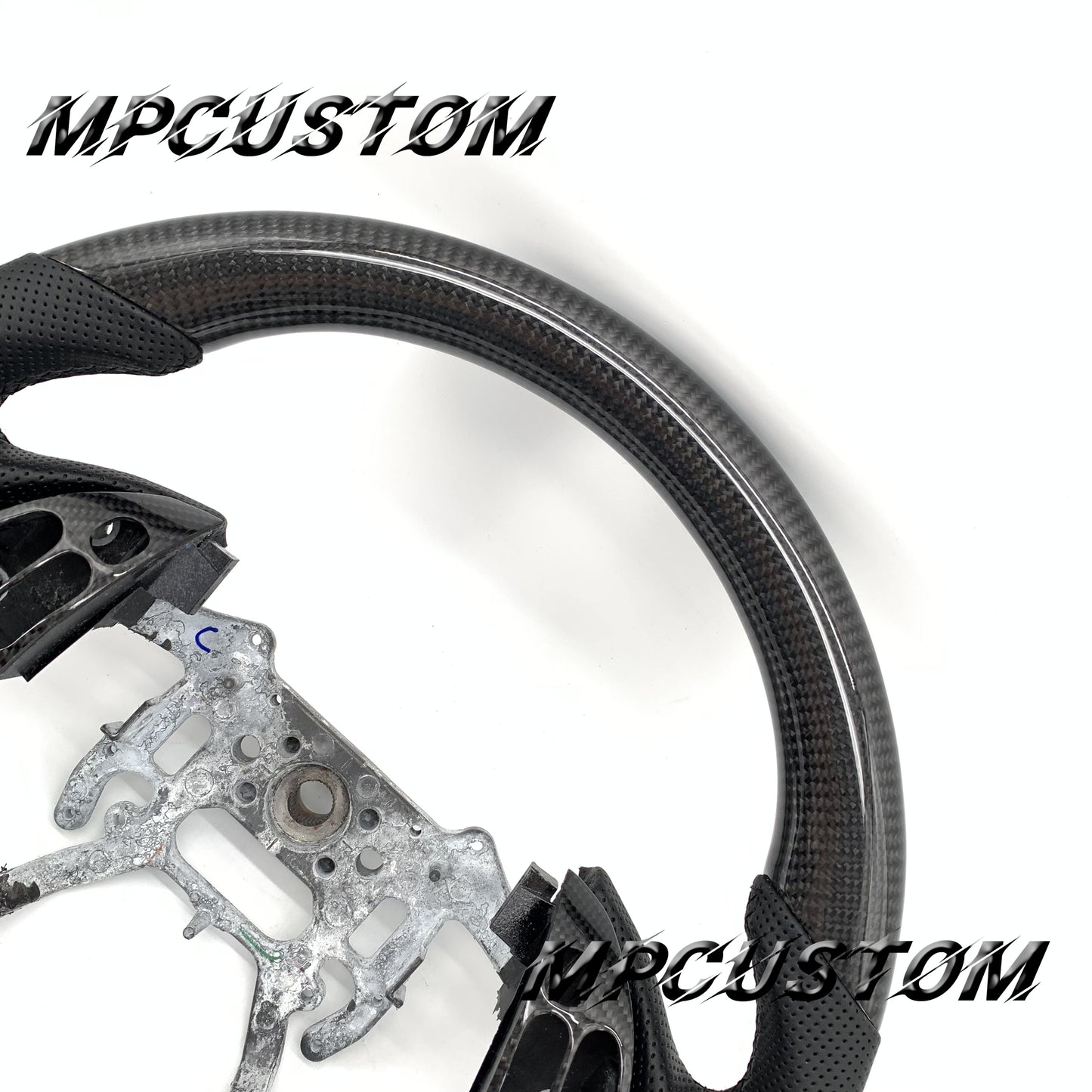 Mpcustom for Acura TL 2004-2006 carbon fiber steering wheel black perforated leather