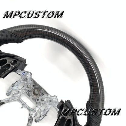 Mpcustom for Acura TL 2004-2006 carbon fiber steering wheel black perforated leather