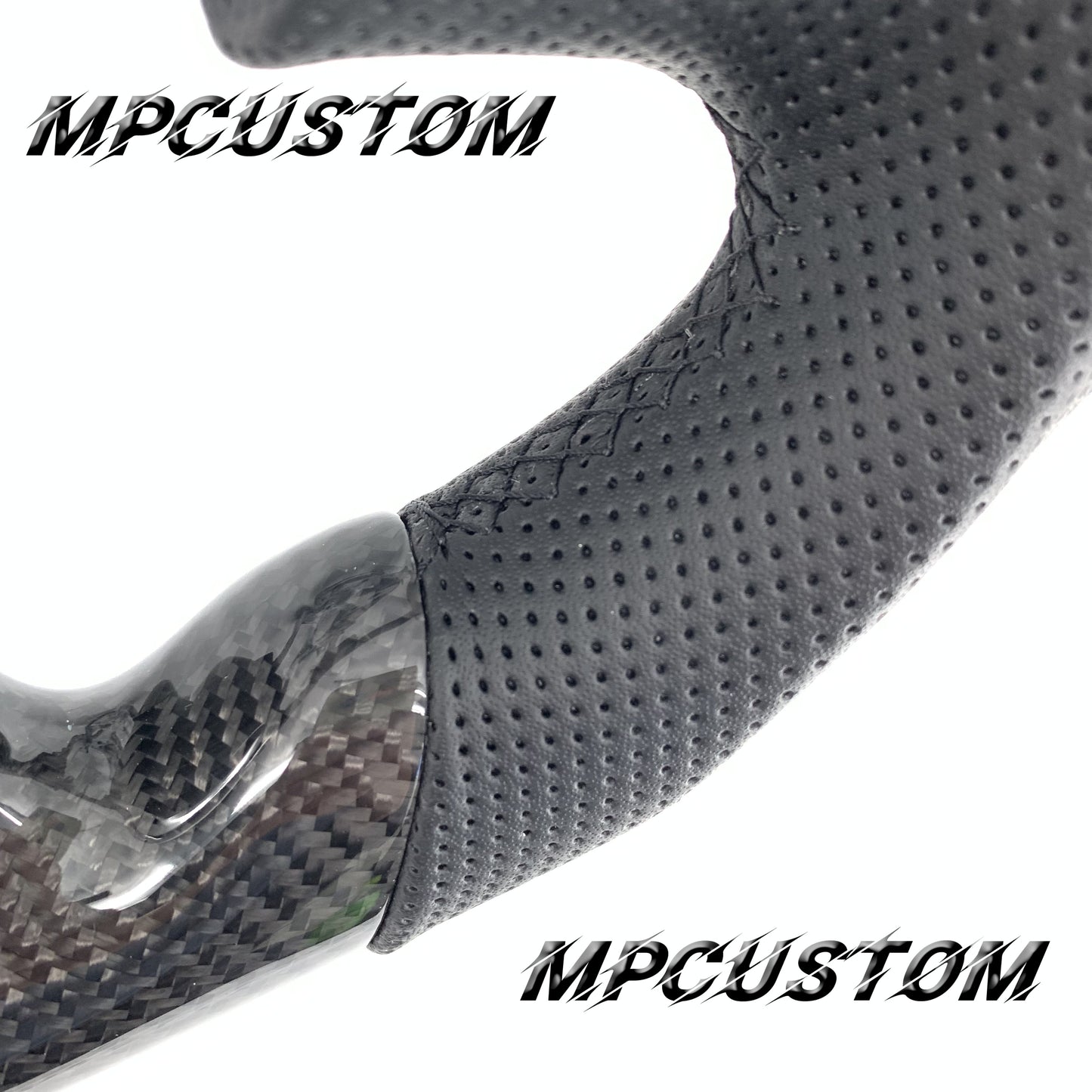 Mpcustom for Acura TL 2004-2006 carbon fiber steering wheel black perforated leather
