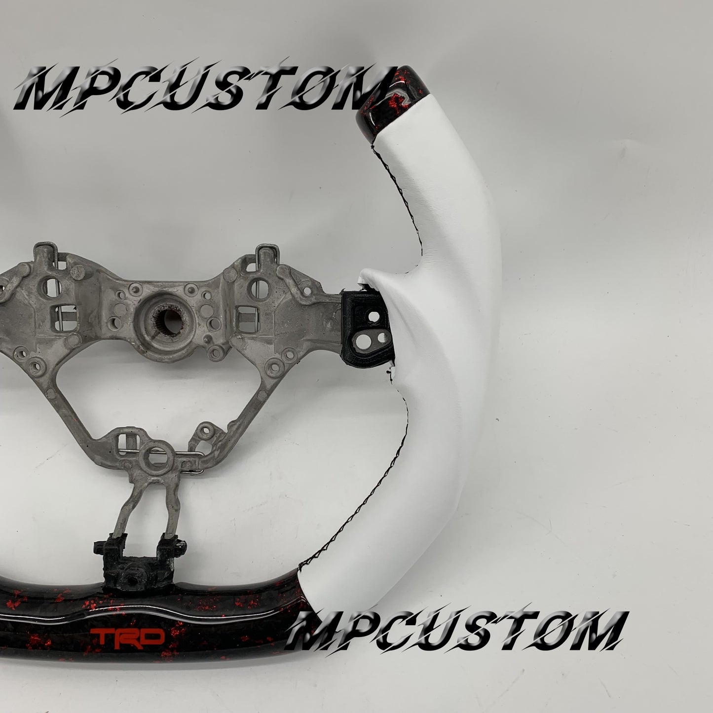 Mpcustom for Toyota 86 BRZ FRS 2017-2019 carbon fiber steering wheel white smooth and f1 shape