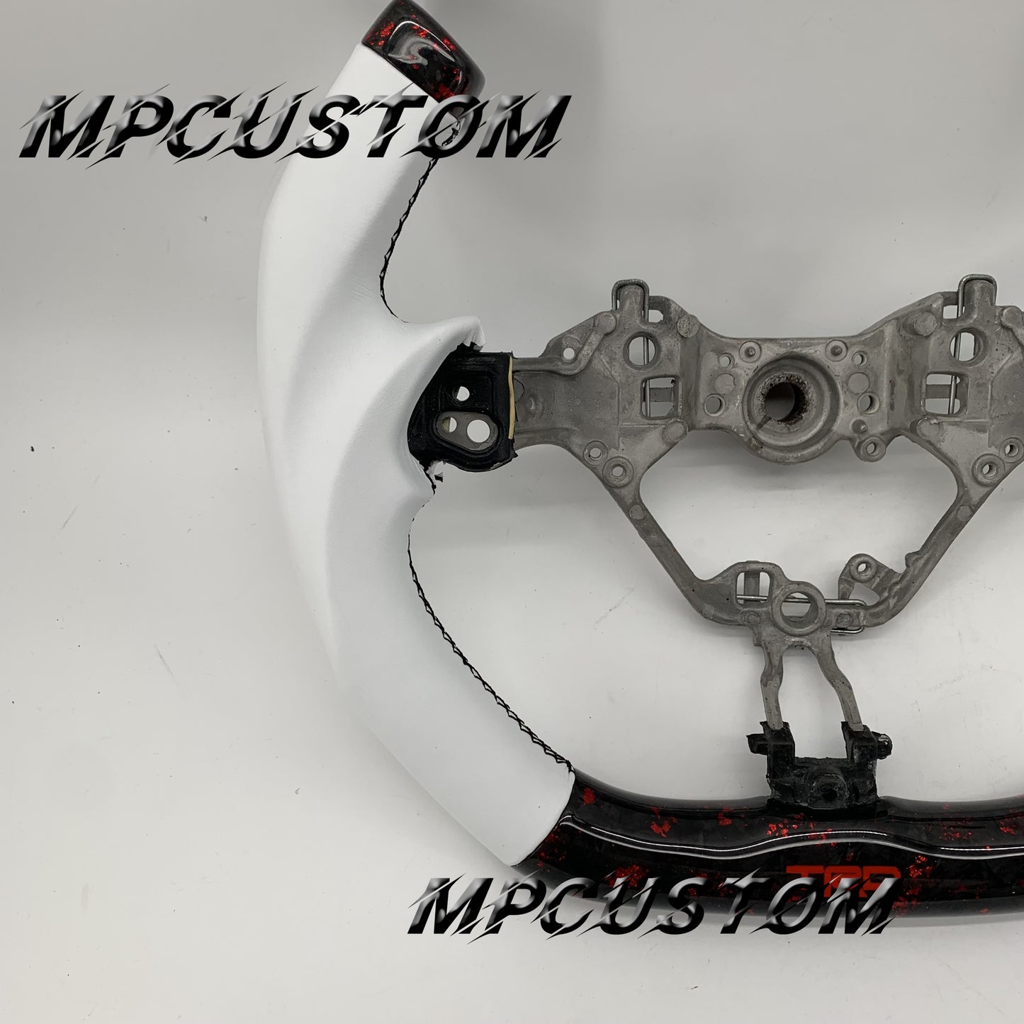 Mpcustom for Toyota 86 BRZ FRS 2017-2019 carbon fiber steering wheel white smooth and f1 shape