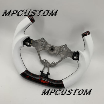 Mpcustom for Toyota 86 BRZ FRS 2017-2019 carbon fiber steering wheel white smooth
