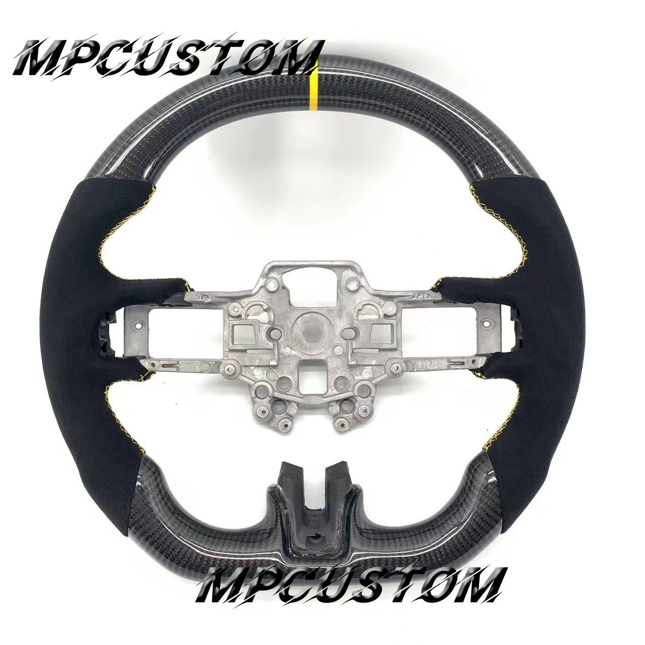 Mpcustom for Ford Mustang 2018-2022 carbon fiber steering wheel yellow stripe line
