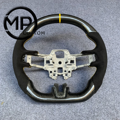 MPCUSTOM Fit For Ford mustang SHELBY GT350R 2018-2023 EcoBoost/GENUINE2018-2021 carbon fiber steering wheel black Alcantara yellow center line