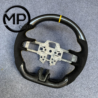 MPCUSTOM Fit For Ford mustang SHELBY GT350R 2018-2023 EcoBoost/GENUINE2018-2021 carbon fiber steering wheel black Alcantara yellow center line