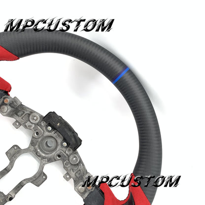 Mpcustom for Nissan 370z Juke z34 carbon fiber steering wheel blue stripe line