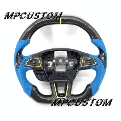 Mpcustom for Ford Focus MK3 ST RS carbon fiber steering wheel yellow stripe line