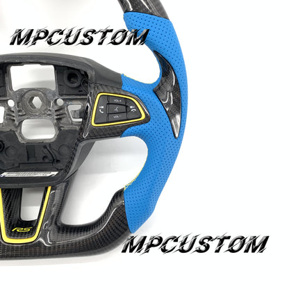 Mpcustom for Ford Focus MK3 ST RS carbon fiber steering wheel yellow stitching