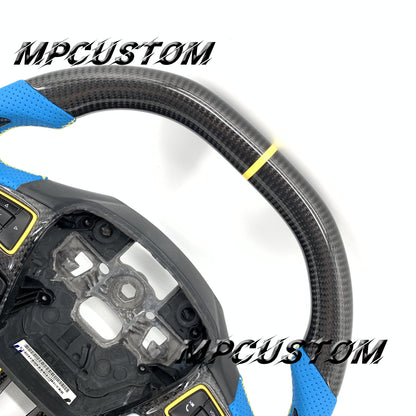 Mpcustom for Ford Focus MK3 ST RS carbon fiber steering wheel yellow stitching