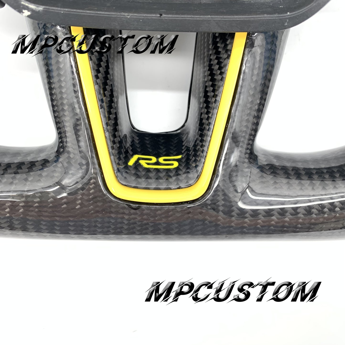 Mpcustom for Ford Focus MK3 ST RS carbon fiber steering wheel blue perforated leather