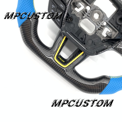 Mpcustom for Ford Focus MK3 ST RS carbon fiber steering wheel yellow stripe line