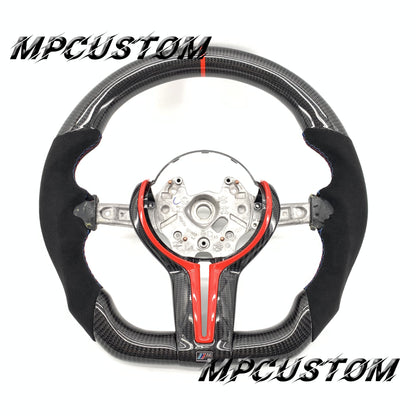 Mpcustom for BMW 5 series F10/F11 carbon fiber steering wheel red stripe line