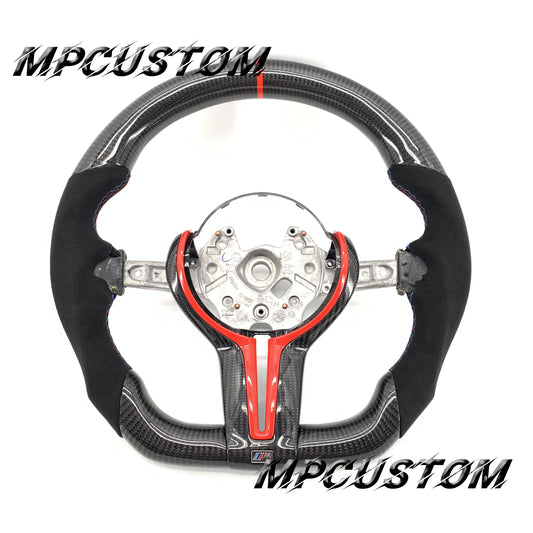 Mpcustom for BMW 5 series F10/F11 carbon fiber steering wheel red stripe line