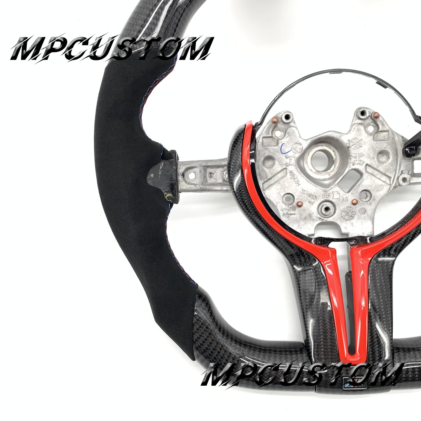 Mpcustom for BMW M2 F87/M3 F80/M4 F82/F83/M5F10/F90 carbon fiber steering wheel red stripe line