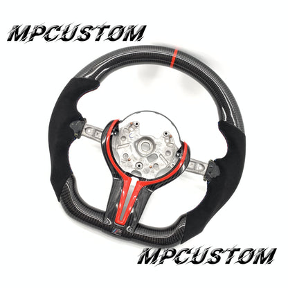 Mpcustom for BMW 4 series F32/F33/F36 carbon fiber steering wheel red stripe line and flat bottom