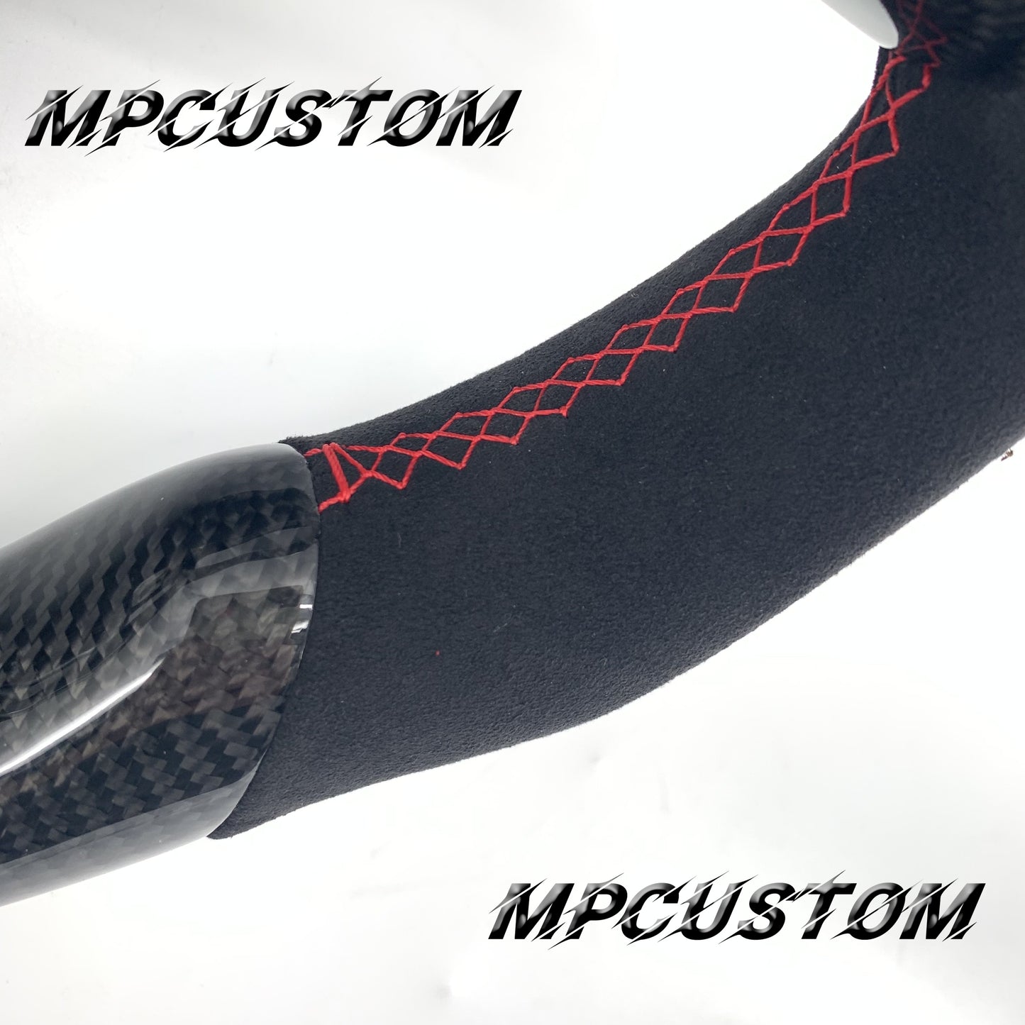 Mpcustom for Chevrolet Corvette C6 ZR1 Z06 carbon fiber steering wheel round top and Alcantara