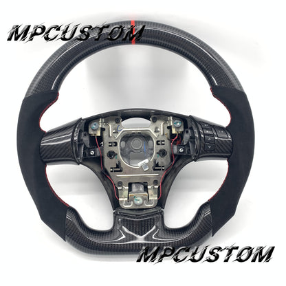 Mpcustom for Chevrolet Corvette C6 ZR1 Z06 carbon fiber steering wheel round top and Alcantara