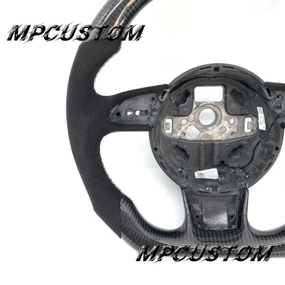 Mpcustom for Audi B8.5 A1 2012-2016 carbon fiber steering wheel white stitching