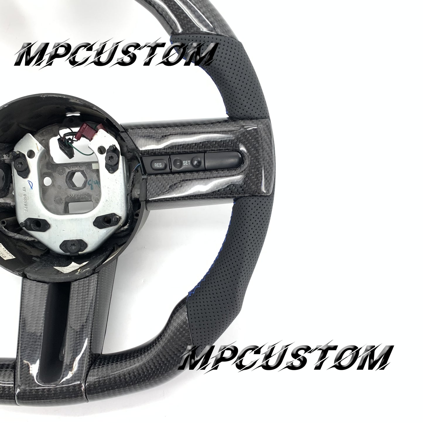 Mpcustom for Ford Mustang 2005-2008 carbon fiber steering wheel blue stripe line