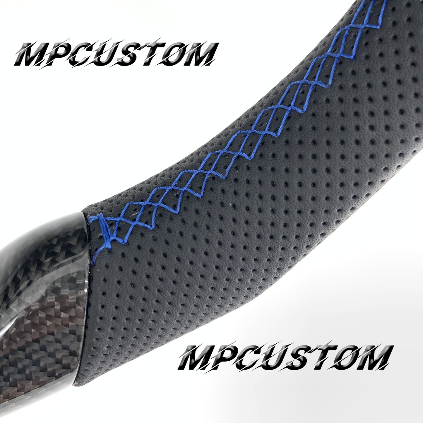 Mpcustom for Ford Mustang 2005-2008 carbon fiber steering wheel blue stitching