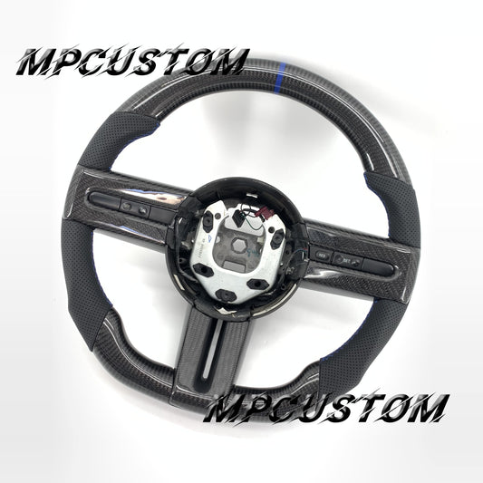 Mpcustom for Ford Mustang 2005-2008 carbon fiber steering wheel blue stitching