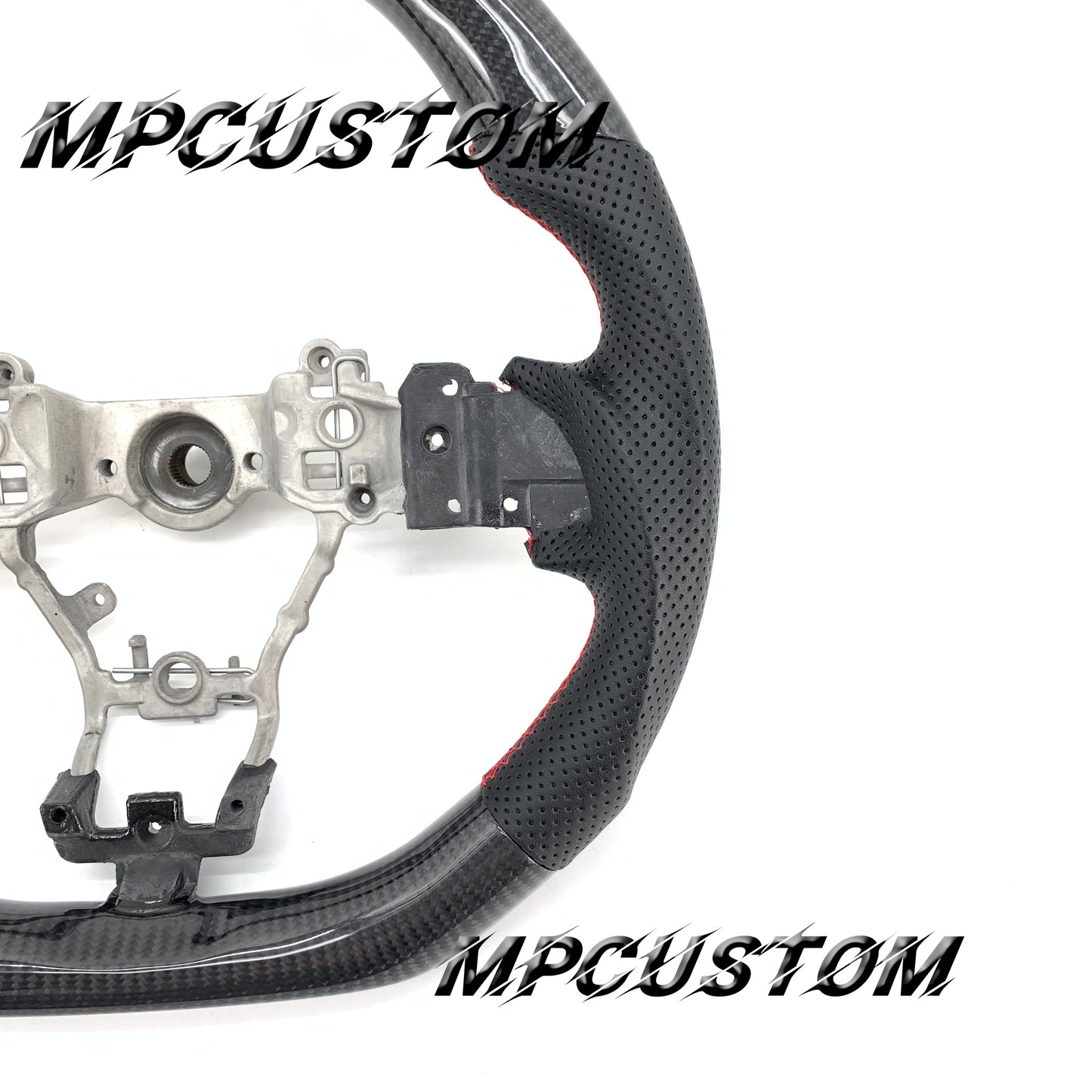 Mpcustom for Subaru 2015-2021 carbon fiber steering wheel red stripe line and round top