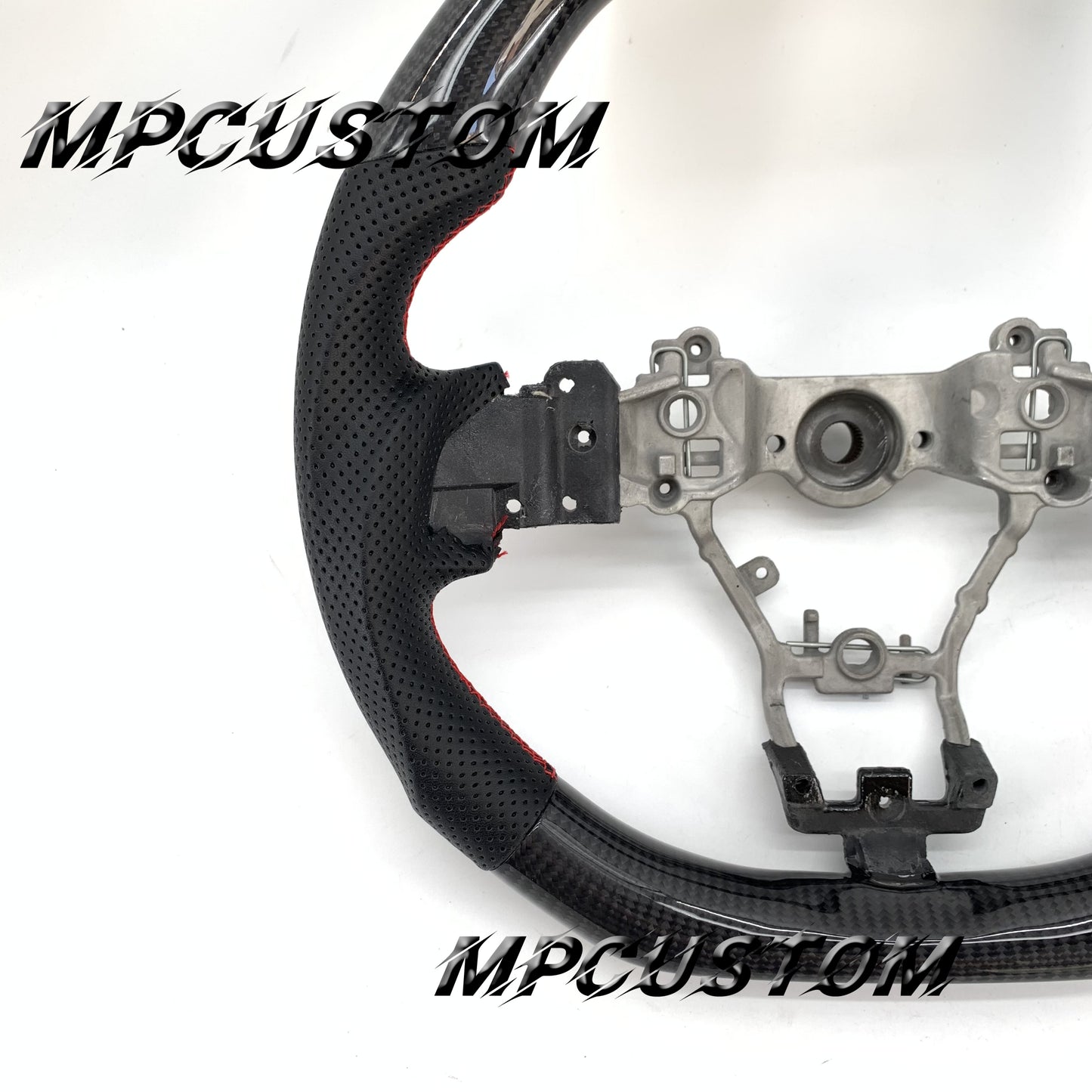 Mpcustom for Subaru 2015-2021 carbon fiber steering wheel gloss and red stripe line