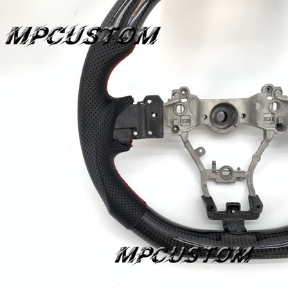 Mpcustom for Subaru 2015-2021 carbon fiber steering wheel gloss and red stripe line