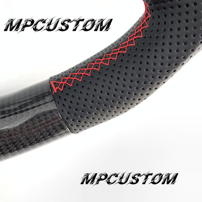 Mpcustom for Subaru 2015-2021 carbon fiber steering wheel red stripe line and round top