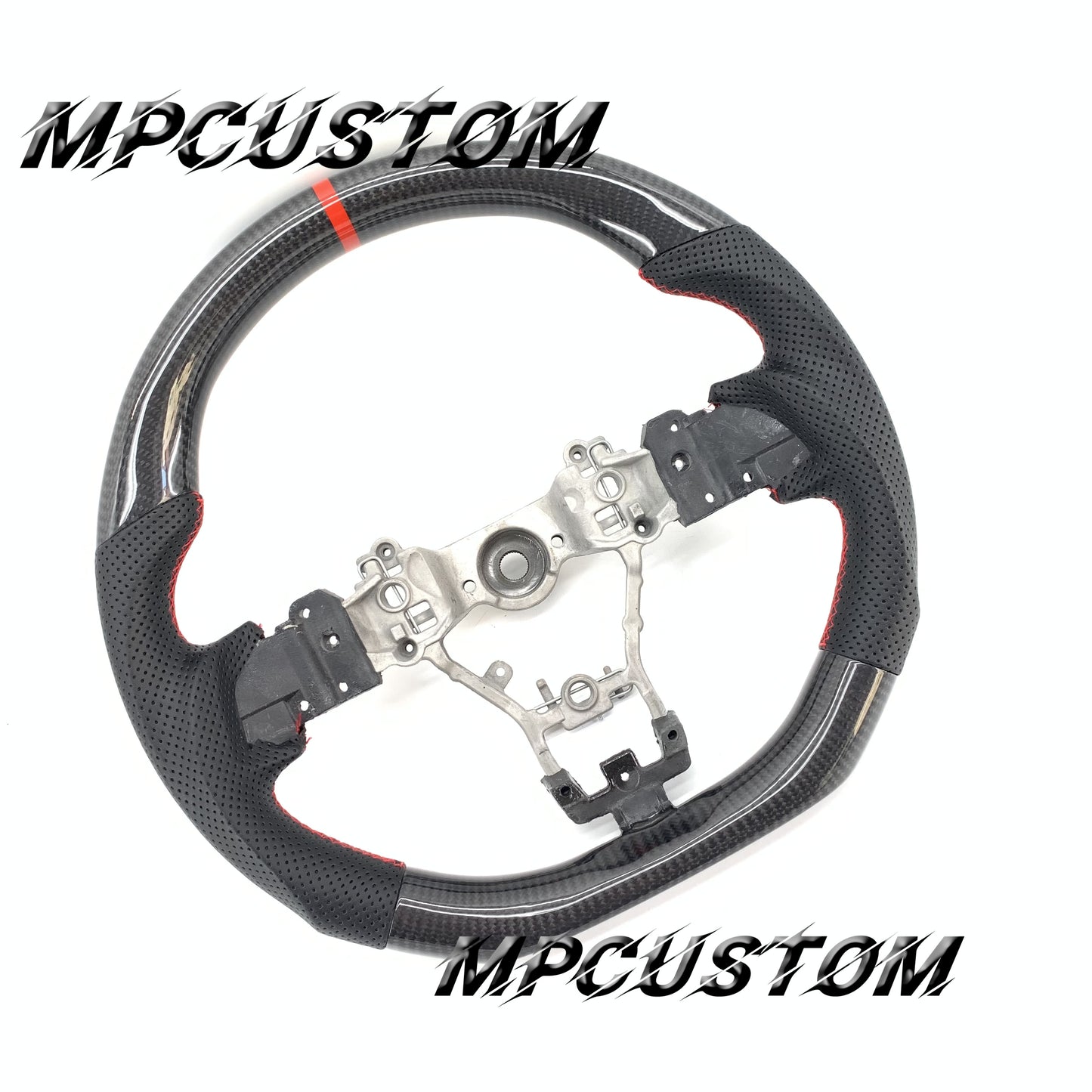 Mpcustom for Subaru 2015-2021 carbon fiber steering wheel red stripe line