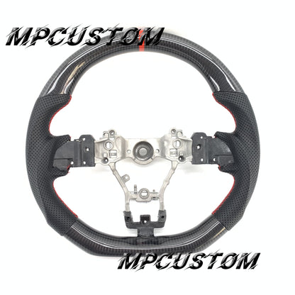 Mpcustom for Subaru 2015-2021 carbon fiber steering wheel red stripe line and round top