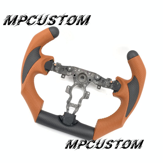 Mpcustom for Nissan 370z Juke z34 carbon fiber steering wheel perforated leather