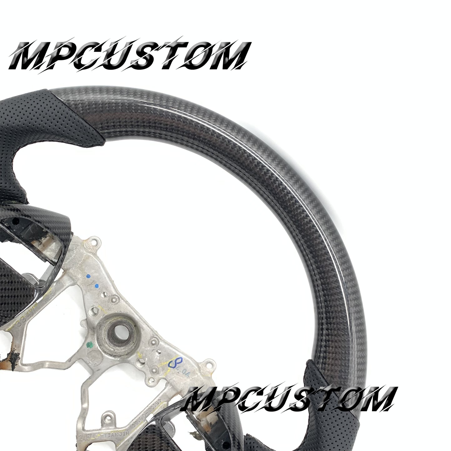Mpcustom for Toyota Highlander 2007-2011 carbon fiber steering wheel black stitching