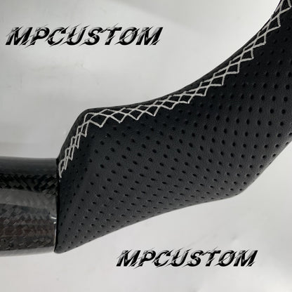 Mpcustom for Tesla model 3 Y carbon fiber steering wheel black perforated leather