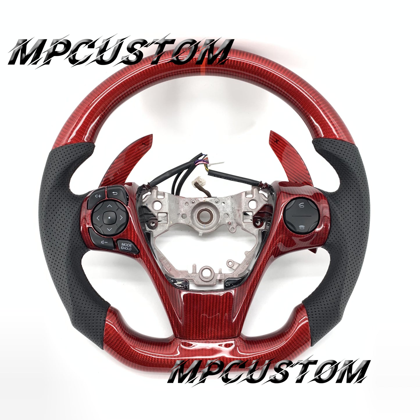 Mpcustom for Toyota 7th camry carbon fiber steering wheel gloss and falt bottom