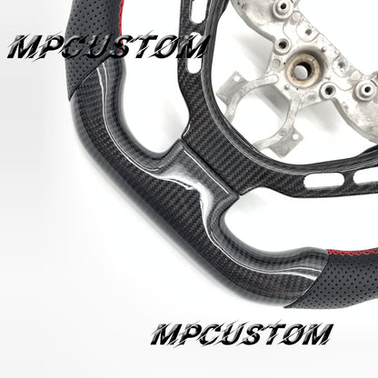 Mpcustom for Nissan GTR R35 2009-2016 carbon fiber steering wheel round top and gloss