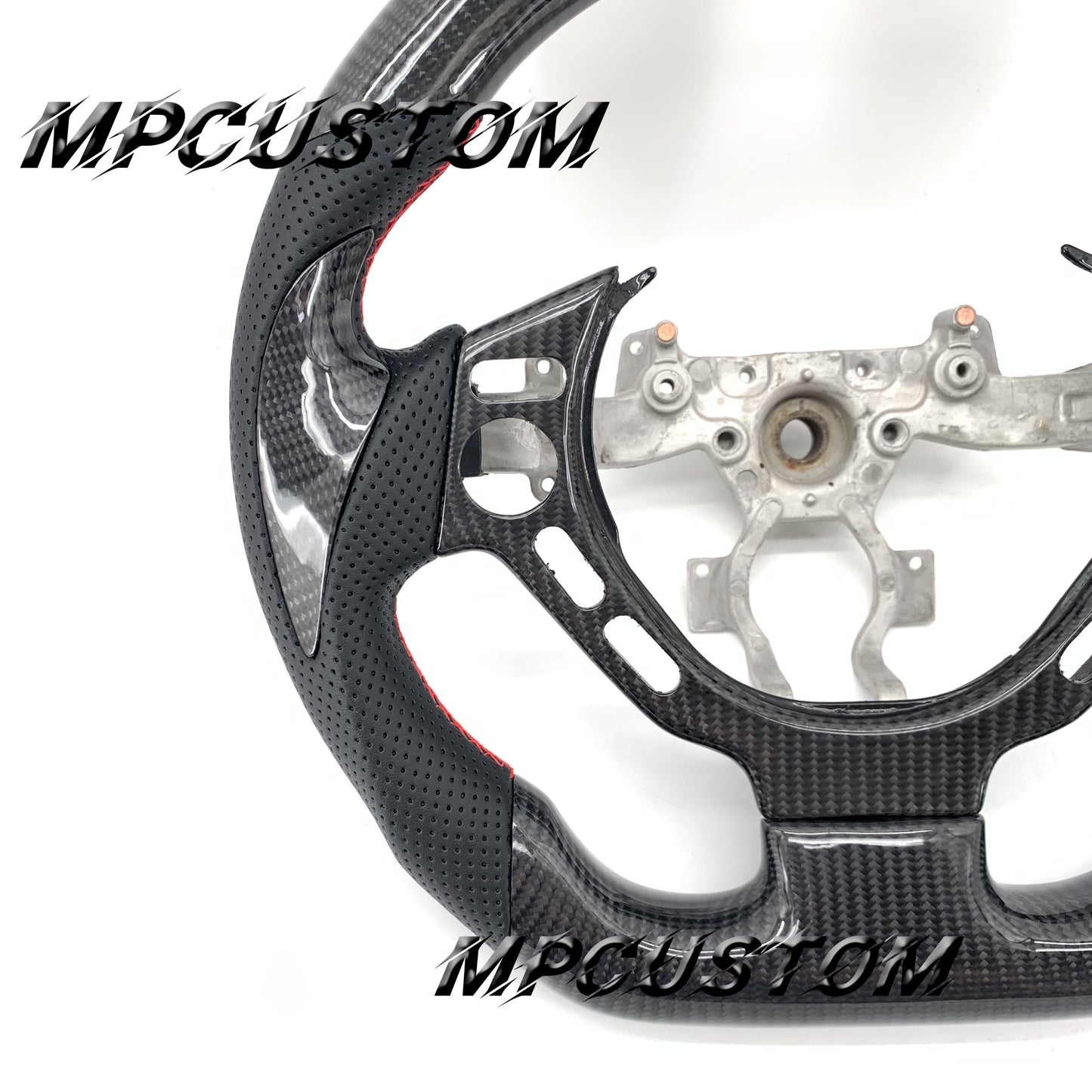 Mpcustom for Nissan GTR R35 2009-2016 carbon fiber steering wheel round top and gloss