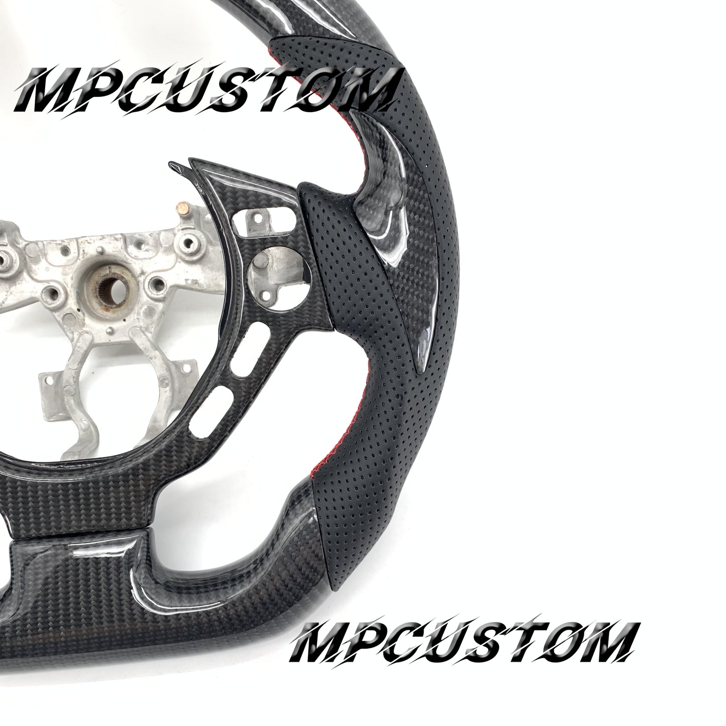 Mpcustom for Nissan GTR R35 2009-2016 carbon fiber steering wheel round top and gloss