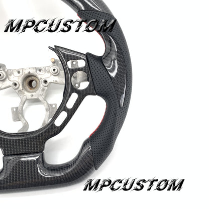 Mpcustom for Nissan GTR R35 2009-2016 carbon fiber steering wheel round top and gloss